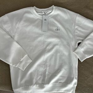 ALO Yoga White Crewneck Sweatshirt
